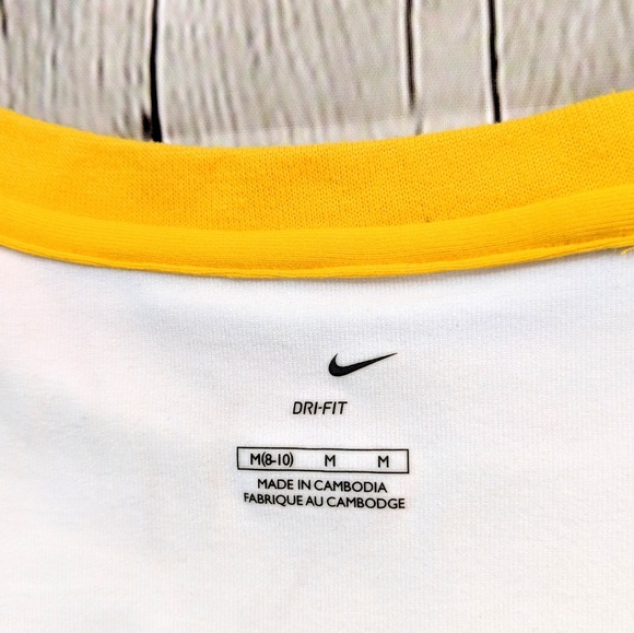 Nike Dri Fit Orange Yellow Short Sleeve Tee - Picture 6 of 8